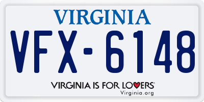 VA license plate VFX6148