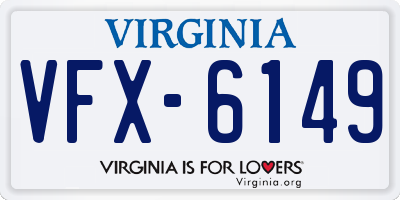 VA license plate VFX6149