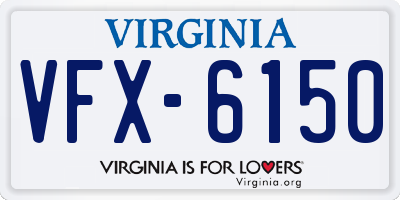 VA license plate VFX6150