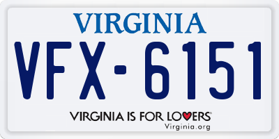 VA license plate VFX6151