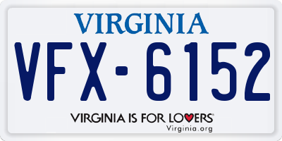 VA license plate VFX6152