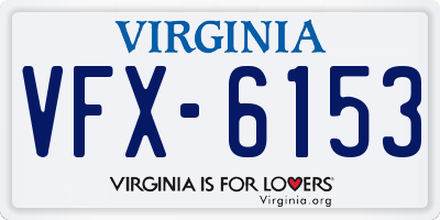 VA license plate VFX6153