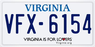 VA license plate VFX6154