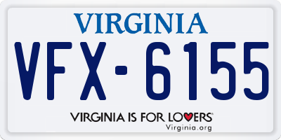 VA license plate VFX6155