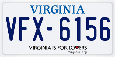 VA license plate VFX6156