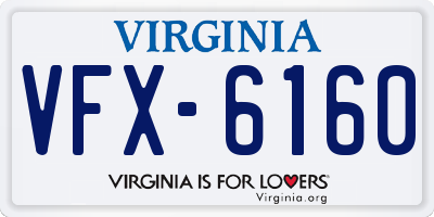 VA license plate VFX6160