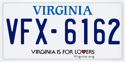 VA license plate VFX6162