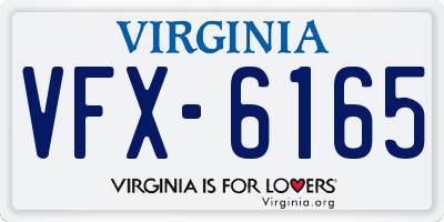 VA license plate VFX6165