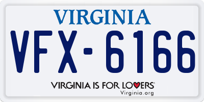 VA license plate VFX6166