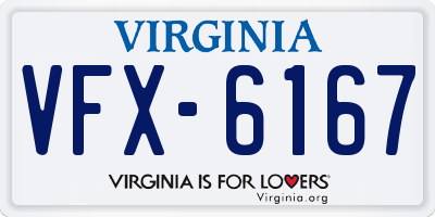 VA license plate VFX6167