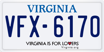 VA license plate VFX6170