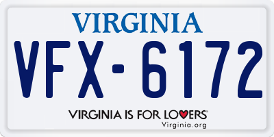 VA license plate VFX6172