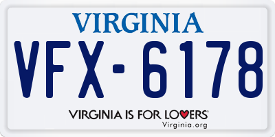 VA license plate VFX6178