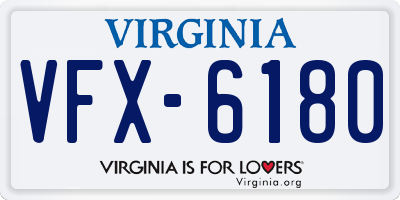 VA license plate VFX6180