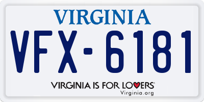 VA license plate VFX6181
