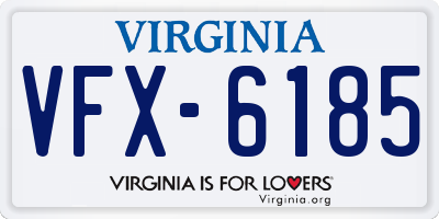 VA license plate VFX6185