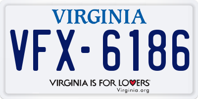 VA license plate VFX6186