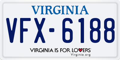 VA license plate VFX6188