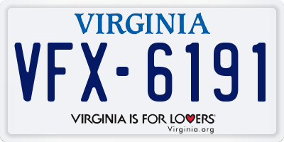 VA license plate VFX6191