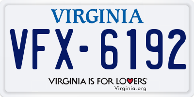 VA license plate VFX6192