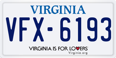 VA license plate VFX6193