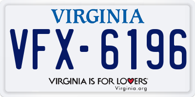 VA license plate VFX6196
