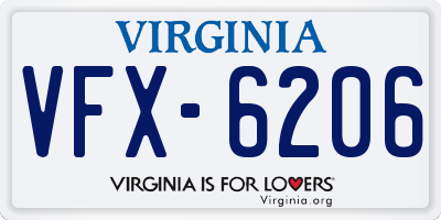 VA license plate VFX6206