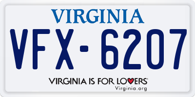 VA license plate VFX6207