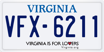 VA license plate VFX6211
