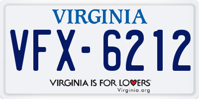 VA license plate VFX6212