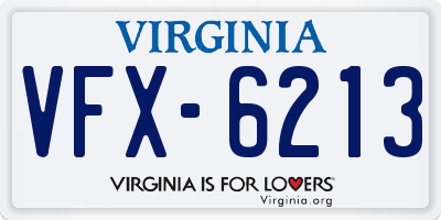 VA license plate VFX6213