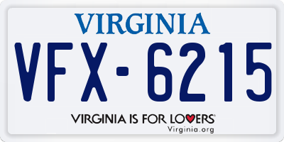 VA license plate VFX6215