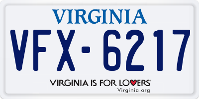 VA license plate VFX6217