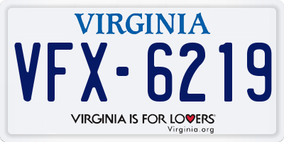 VA license plate VFX6219