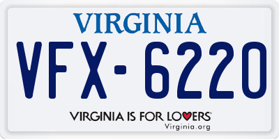 VA license plate VFX6220