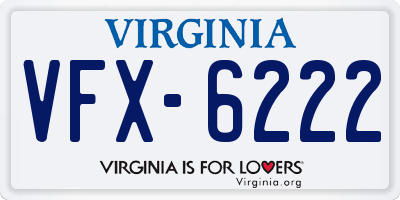 VA license plate VFX6222