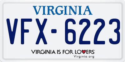 VA license plate VFX6223