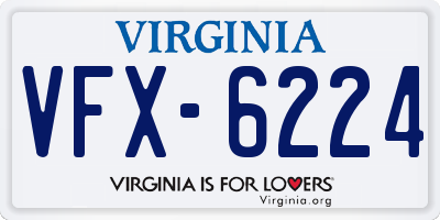 VA license plate VFX6224