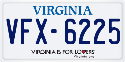 VA license plate VFX6225