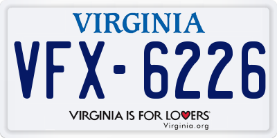 VA license plate VFX6226