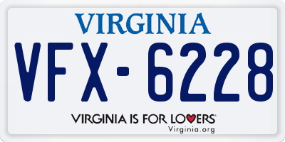 VA license plate VFX6228