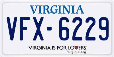 VA license plate VFX6229