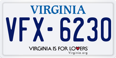 VA license plate VFX6230