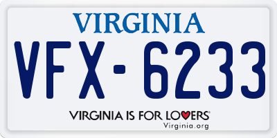 VA license plate VFX6233