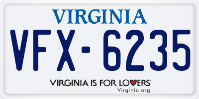 VA license plate VFX6235