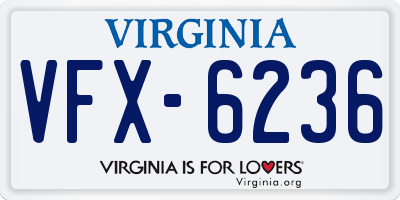 VA license plate VFX6236