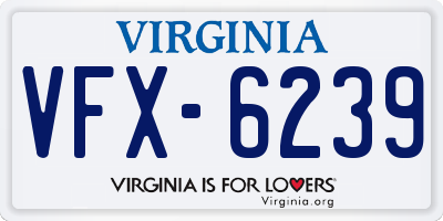 VA license plate VFX6239