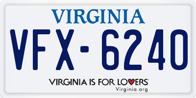 VA license plate VFX6240