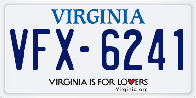VA license plate VFX6241
