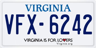 VA license plate VFX6242